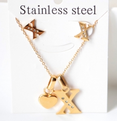 Stainless steel jewelry Necklace Earrings  set Wholesale