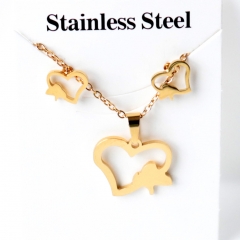 Stainless steel jewelry Earrings and necklaces set Wholesale
