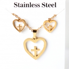 Stainless steel jewelry Earrings and necklaces set Wholesale