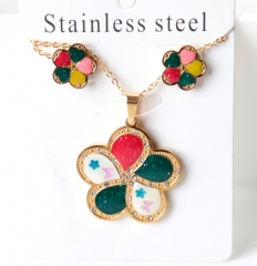 Stainless steel jewelry Necklace Earrings set Wholesale