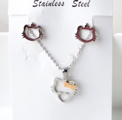 Stainless steel jewelry Necklace Earrings set Wholesale