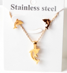 Stainless steel jewelry Necklace Earrings set Wholesale