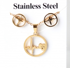 Stainless steel jewelry Earrings and necklaces set Wholesale