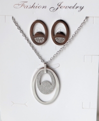 Stainless steel jewelry Necklace Earrings set Wholesale