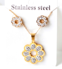Stainless steel jewelry Necklace Earrings set Wholesale
