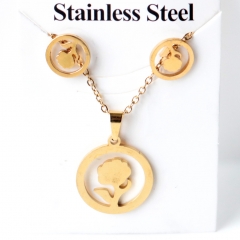 Stainless steel jewelry Earrings and necklaces set Wholesale