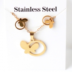 Stainless steel jewelry Earrings and necklaces set Wholesale