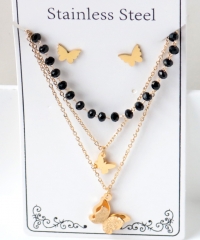 Stainless steel jewelry Necklace Earrings set Wholesale