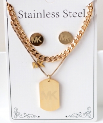 Stainless steel jewelry Necklace Earrings set Wholesale