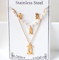 Stainless steel jewelry Necklace Earrings set Wholesale