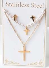 Stainless steel jewelry Necklace Earrings set Wholesale