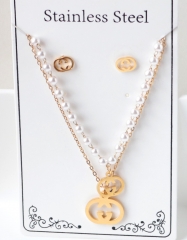 Stainless steel jewelry Necklace Earrings set Wholesale