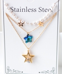 Stainless steel jewelry Necklace Earrings set Wholesale