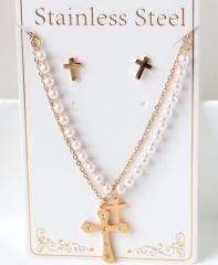 Stainless steel jewelry Necklace Earrings set Wholesale