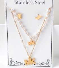 Stainless steel jewelry Necklace Earrings set Wholesale