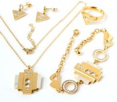 Stainless steel jewelry Necklace Earrings ring Bracelet set Wholesale