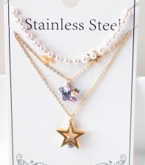 Stainless steel jewelry Necklace Earrings set Wholesale