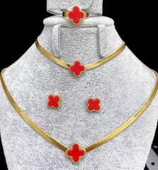 Stainless steel jewelry Necklace Earrings Bracelet ring set Wholesale
