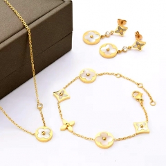 Stainless steel jewelry Necklace Earrings Bracelet  set Wholesale