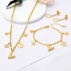 Stainless steel jewelry Necklace Earrings Bracelet  set Wholesale