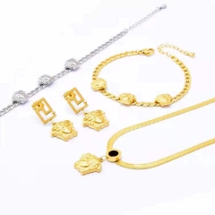 Stainless steel jewelry Necklace Earrings Bracelet  set Wholesale