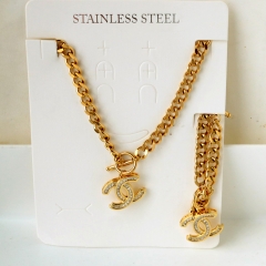 Stainless steel jewelry Necklace Bracelet set Wholesale