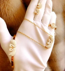 Stainless steel jewelry Necklace Bracelet Bracelets and rings set Wholesale