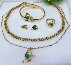 Stainless steel jewelry Necklace Bracelet Bracelets and rings set Wholesale
