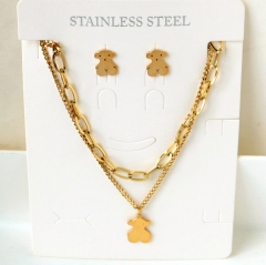 Stainless steel jewelry Necklace Earrings set Wholesale