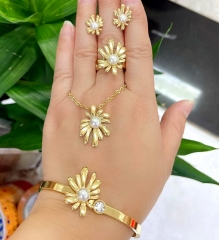 Stainless steel jewelry Necklace Bracelet Bracelets and rings set Wholesale