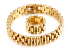 Stainless steel jewelry men bracelet and ring set Wholesale