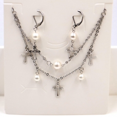 Stainless steel jewelry Necklace Earrings set Wholesale
