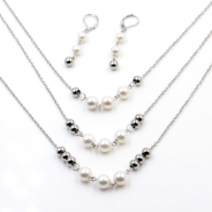Stainless steel jewelry Necklace Earrings set Wholesale