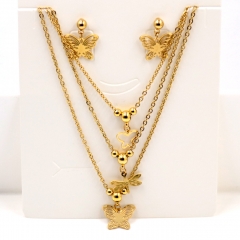 Stainless steel jewelry Necklace Earrings set Wholesale