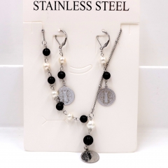 Stainless steel jewelry Necklace Earrings set Wholesale