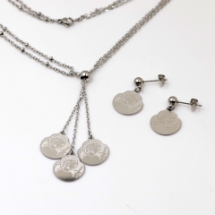 Stainless steel jewelry Necklace Earrings set Wholesale