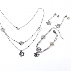 Stainless steel jewelry Necklace Earrings set Wholesale