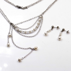 Stainless steel jewelry Necklace Earrings set Wholesale