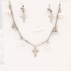 Stainless steel jewelry Necklace Earrings set Wholesale