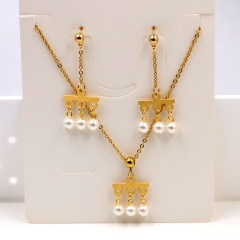 Stainless steel jewelry Necklace Earrings set Wholesale