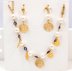 Stainless steel jewelry Necklace Earrings set Wholesale