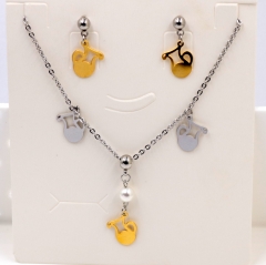 Stainless steel jewelry Necklace Earrings set Wholesale