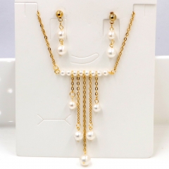 Stainless steel jewelry Necklace Earrings set Wholesale