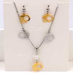 Stainless steel jewelry Necklace Earrings set Wholesale