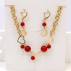 Stainless steel jewelry Necklace Earrings set Wholesale