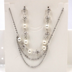 Stainless steel jewelry Necklace Earrings set Wholesale