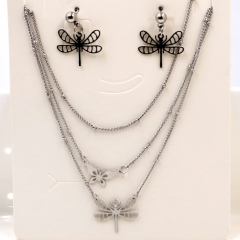 Stainless steel jewelry Necklace Earrings set Wholesale
