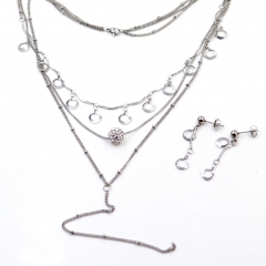 Stainless steel jewelry Necklace Earrings set Wholesale