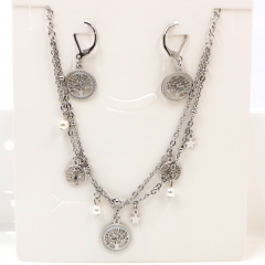 Stainless steel jewelry Necklace Earrings set Wholesale