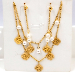 Stainless steel jewelry Necklace Earrings set Wholesale